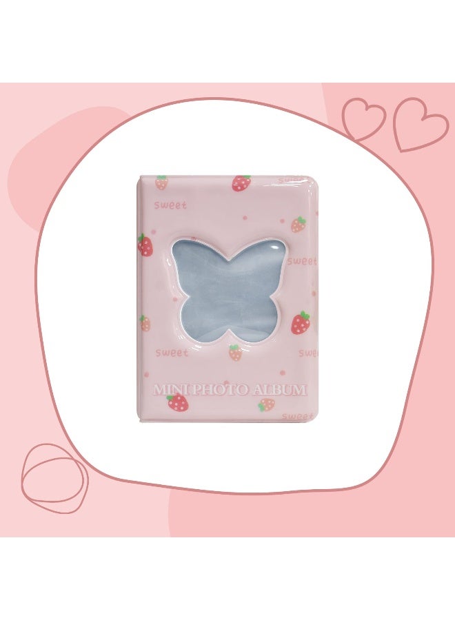 Babyfond 3 Inch Mini Photo Album Kpop Photocard Binder, Butterfly Hollow Photocard Holder Book, Business Card Book Holder, Photocard Sleeves 40 Pockets (Pink) - Image 5